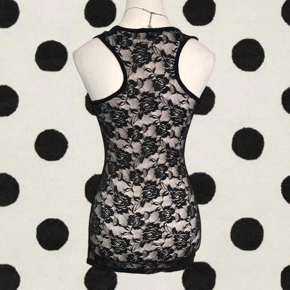 Black lace tank top leopard anima patterns Y2K gothic grunge tank size medium